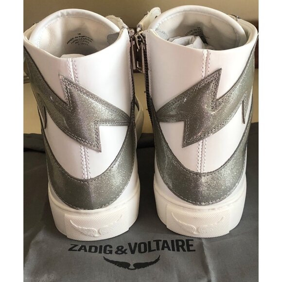 NIB ZADIG & VOLTAIRE HIGH FLASH INFINITY PATENT HIGH-TOP SNEAKERS SIZE 38 / US 7 - Picture 14 of 14